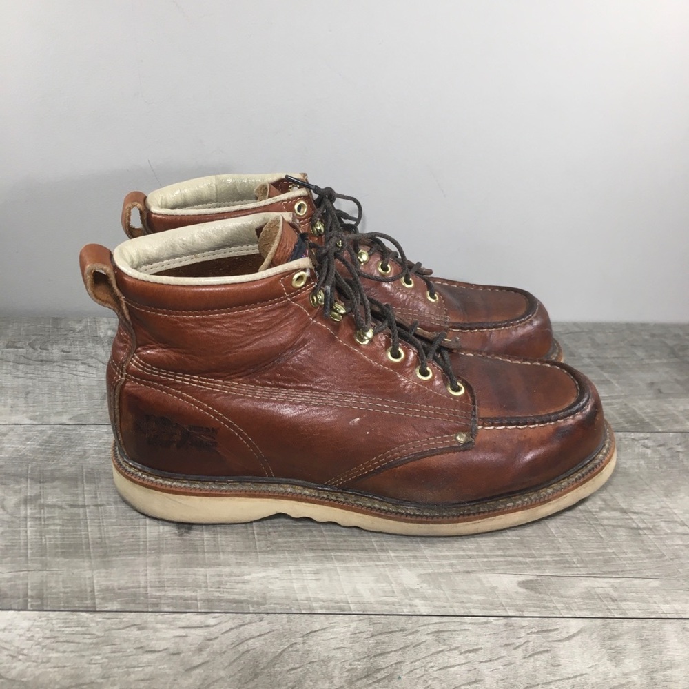 Field N Forest 8436 Independence Brown Leather Work Soft Toe Mens Boots Size 8
